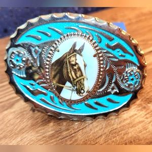 Kitschy Retro Horse Belt Buckle